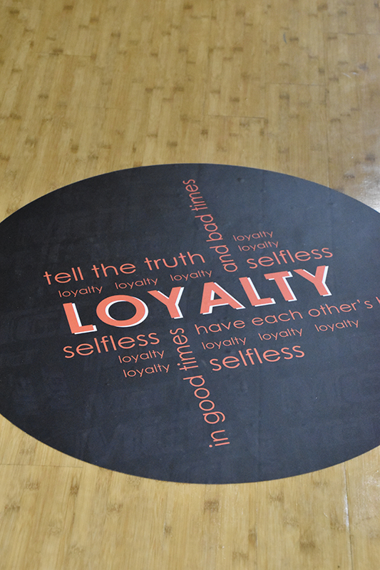 McGill-Toolen Catholic High School floor graphics